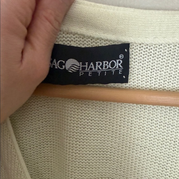 Sag Harbor Ivory V-Neck button Sweater Vest large - Picture 2 of 4